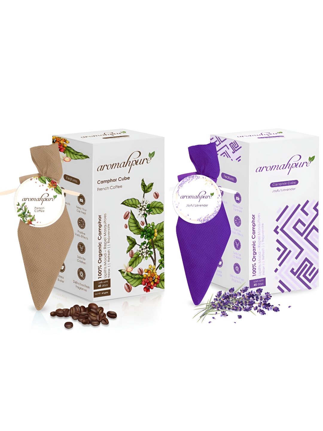 

Aromahpure 2-Pcs Beige Lavender & Natural Citronella Camphor Cube Fragrances