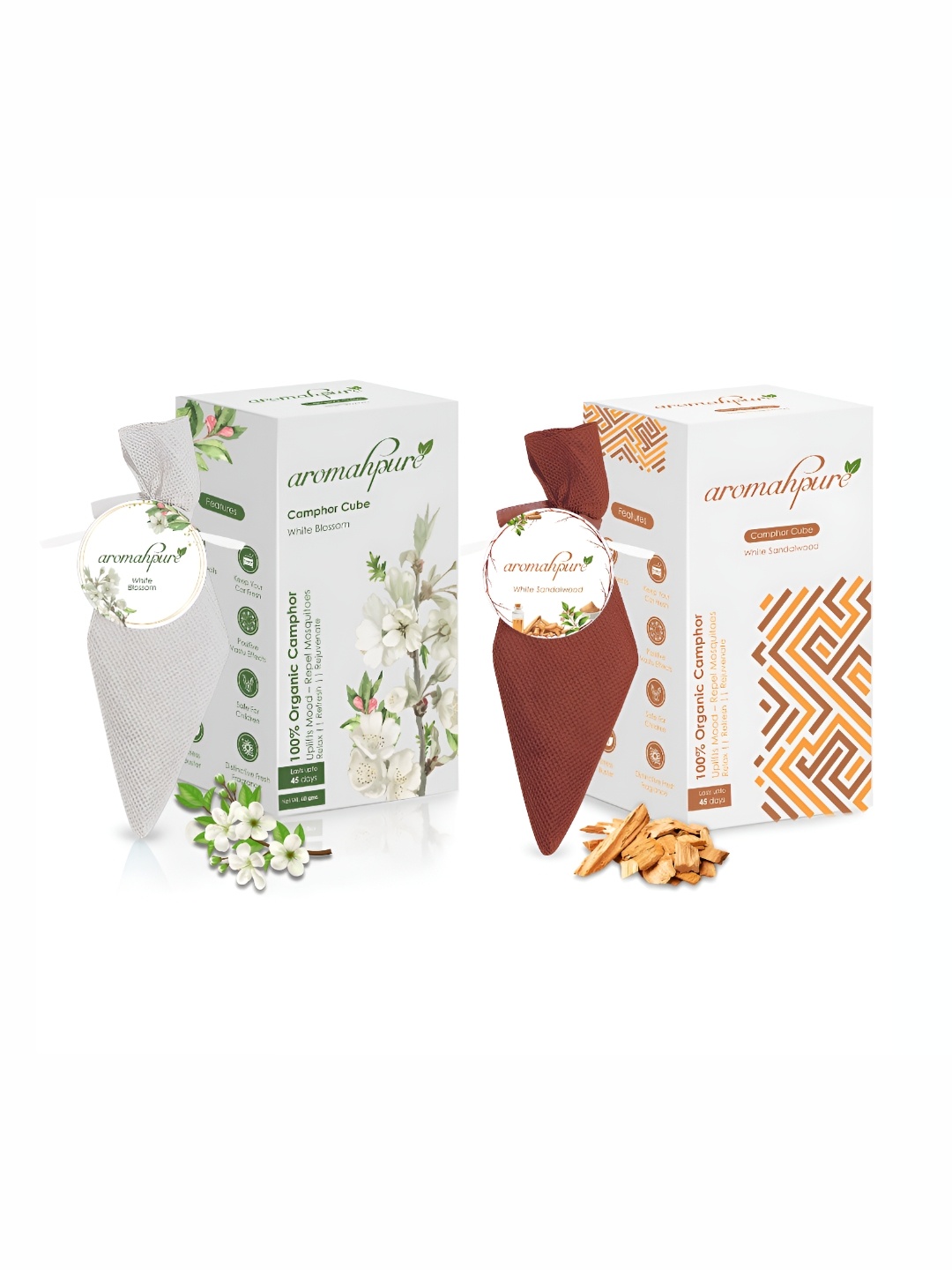 

Aromahpure Grey & Brown 2 Pieces Sandalwood & Blossom Camphor Cube Home Fragrances