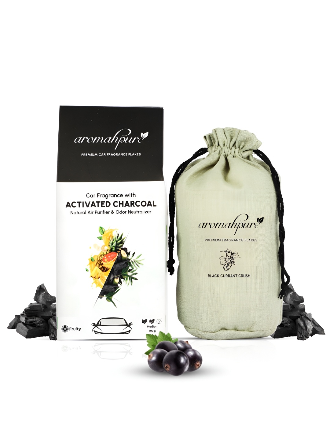 

Aromahpure Green Perfume Flakes with Activated Charcoal Black Currant Crush Home Fragrance
