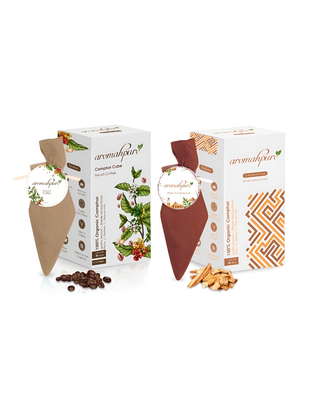 

Aromahpure Brown & Beige Sandalwood & Coffee Camphor Cube Home Fragrances