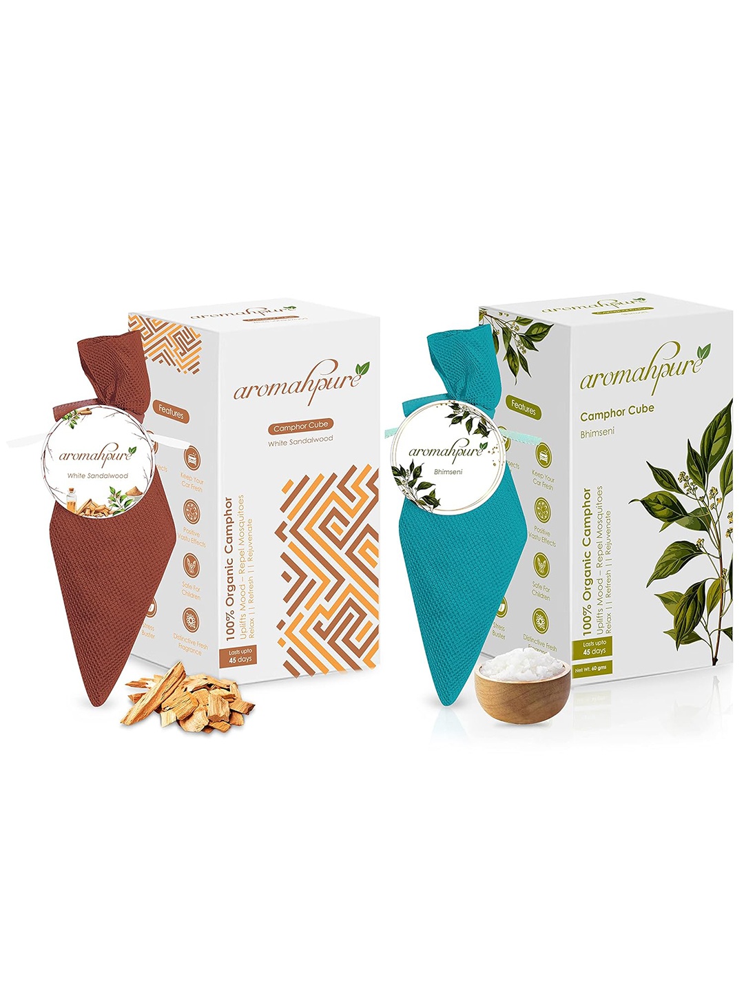 

Aromahpure Red & Green 2 Pieces Bhimseni & Sandalwood Home Fragrances