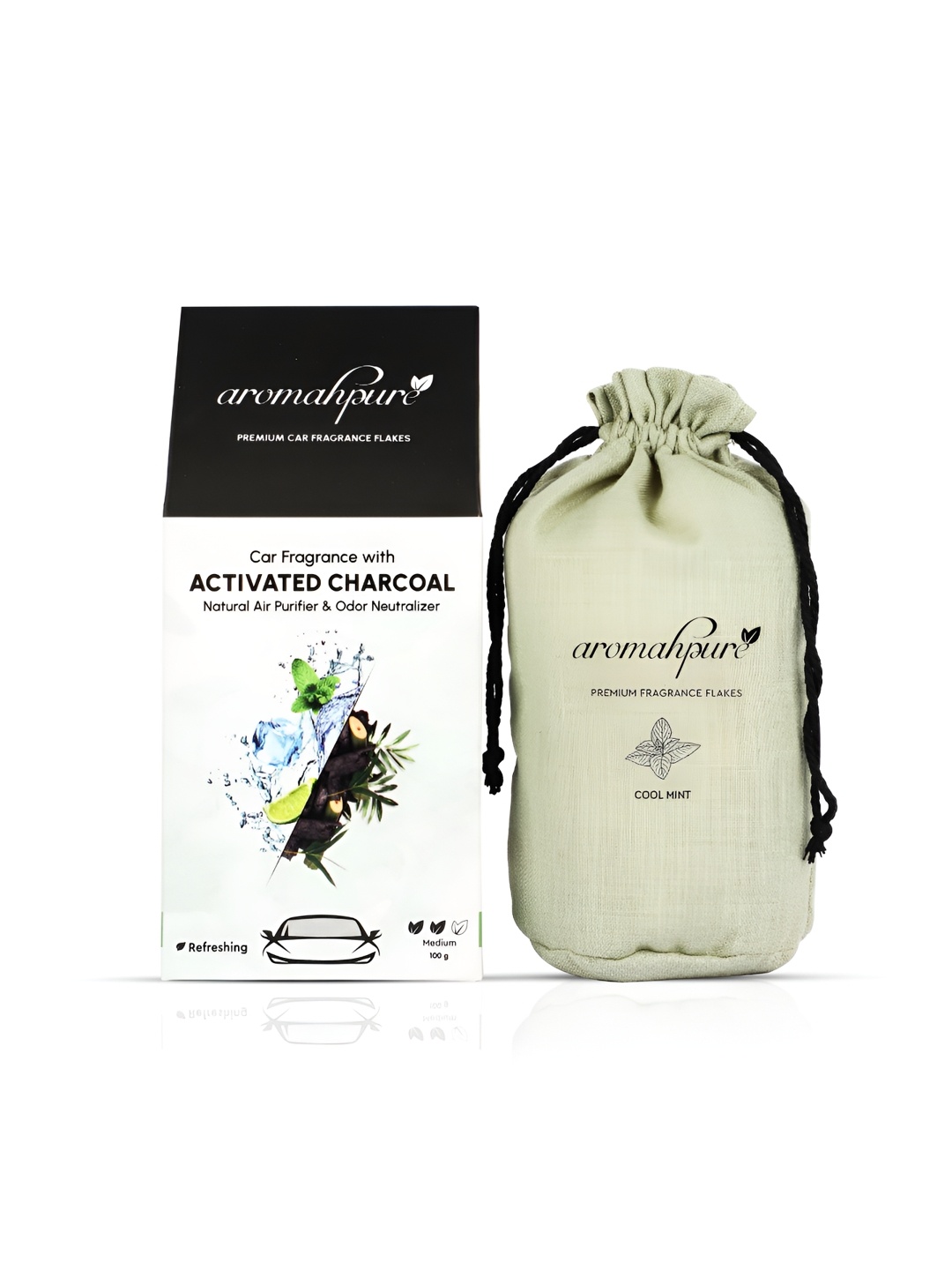 

Aromahpure Home Perfume Flakes with Activated Charcoal Cool - Aqua Mint 100gms Fragrances, Na