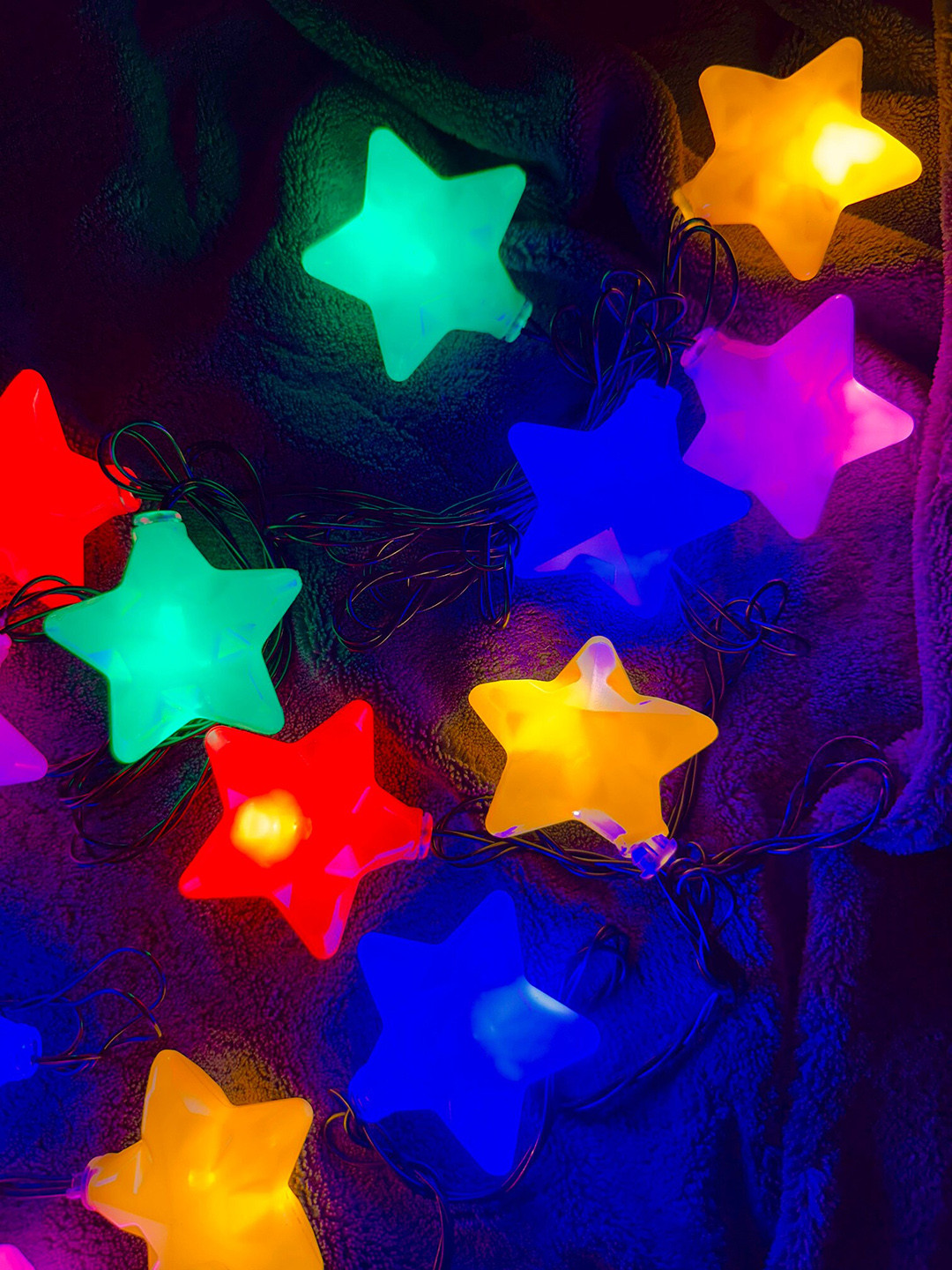 

Glimmer Lightings Blue & Orange Crystal Star String Lights