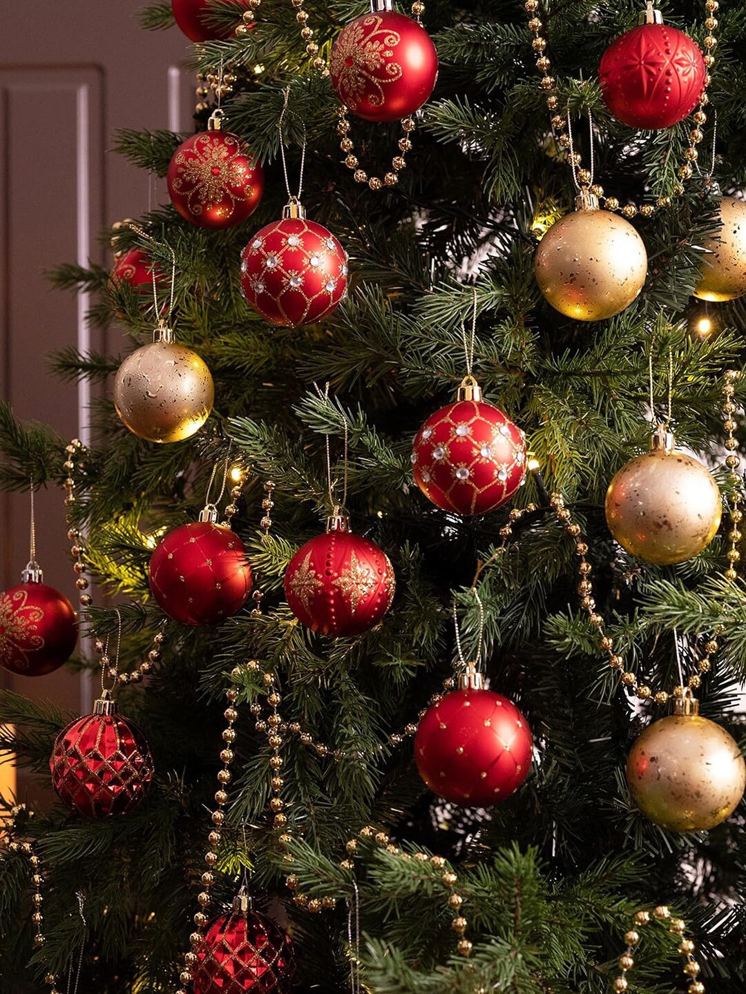 

TAYHAA Red & Gold 12 Pieces Christmas Decor Hangings