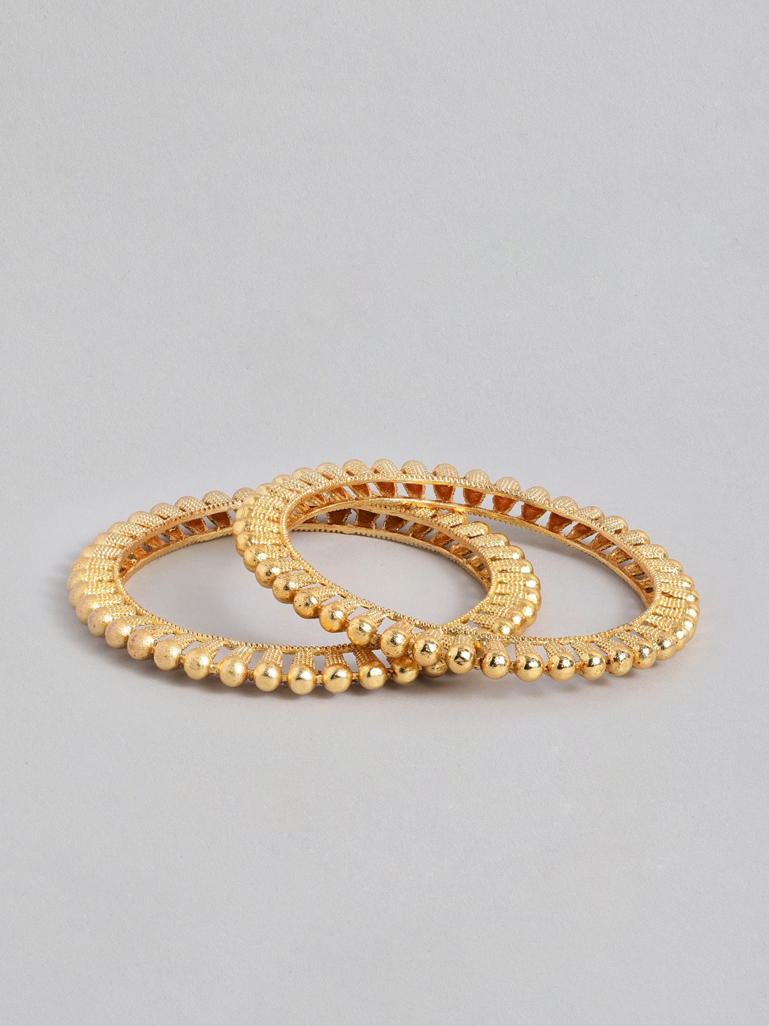 

House of Pataudi Set Of 2 Gold-Plated Textured Bangles