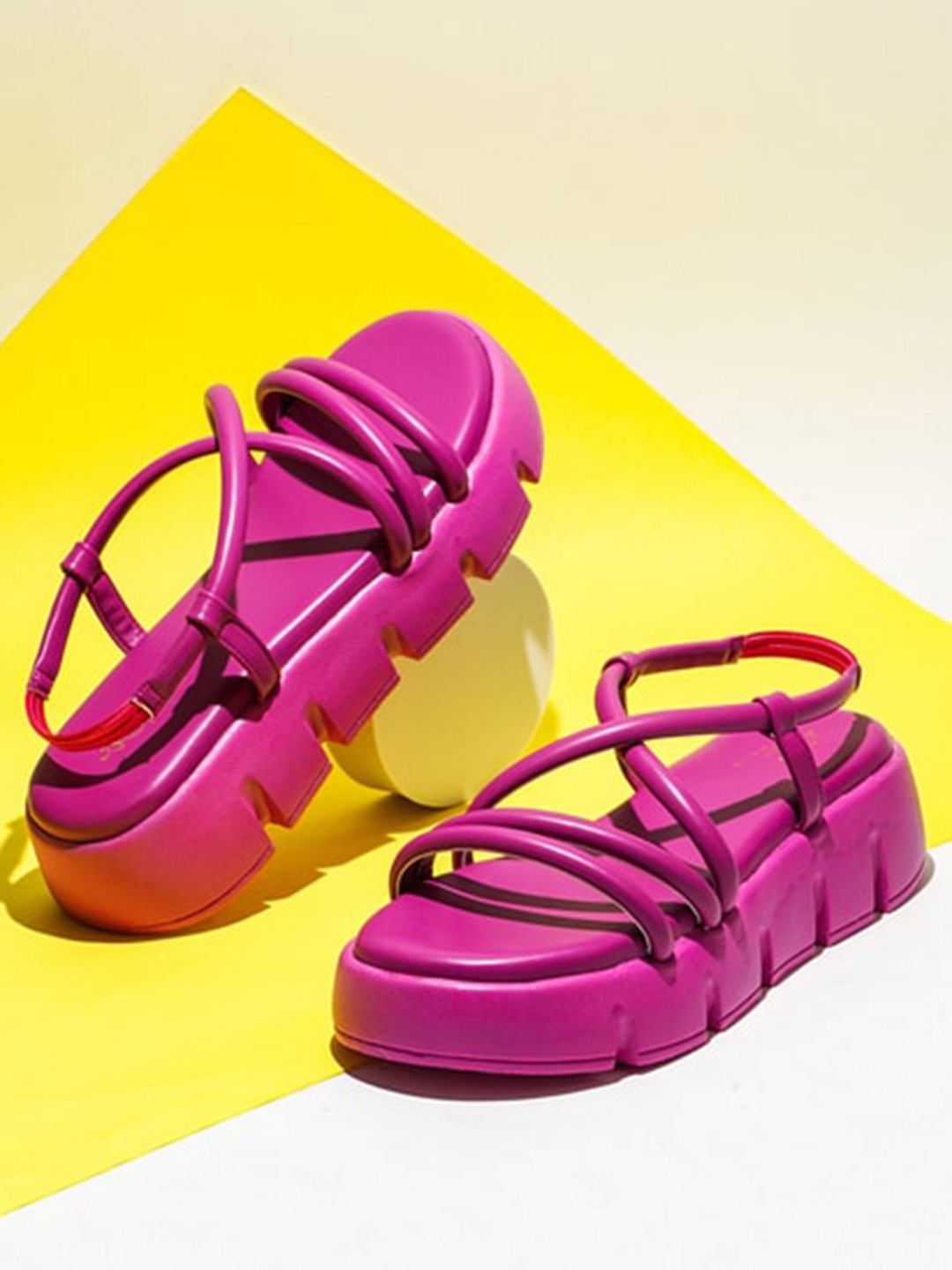 

THE WHITE POLE Open Toe Flatform Heels, Pink
