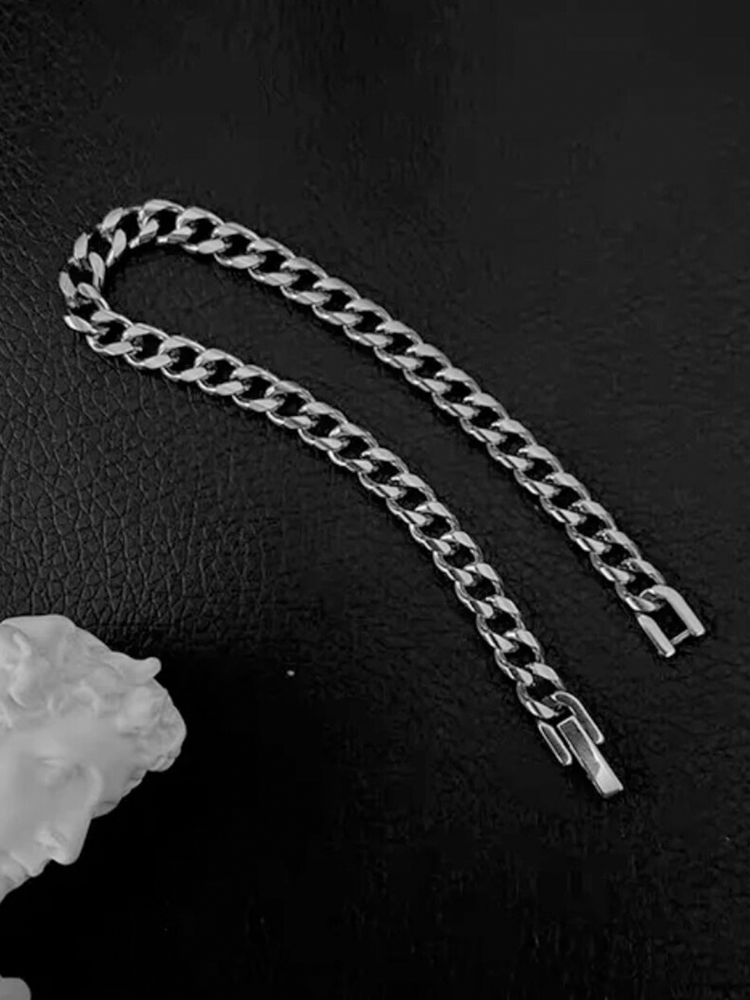 

WROGN Men Stainless Steel Link Bracelet, Silver