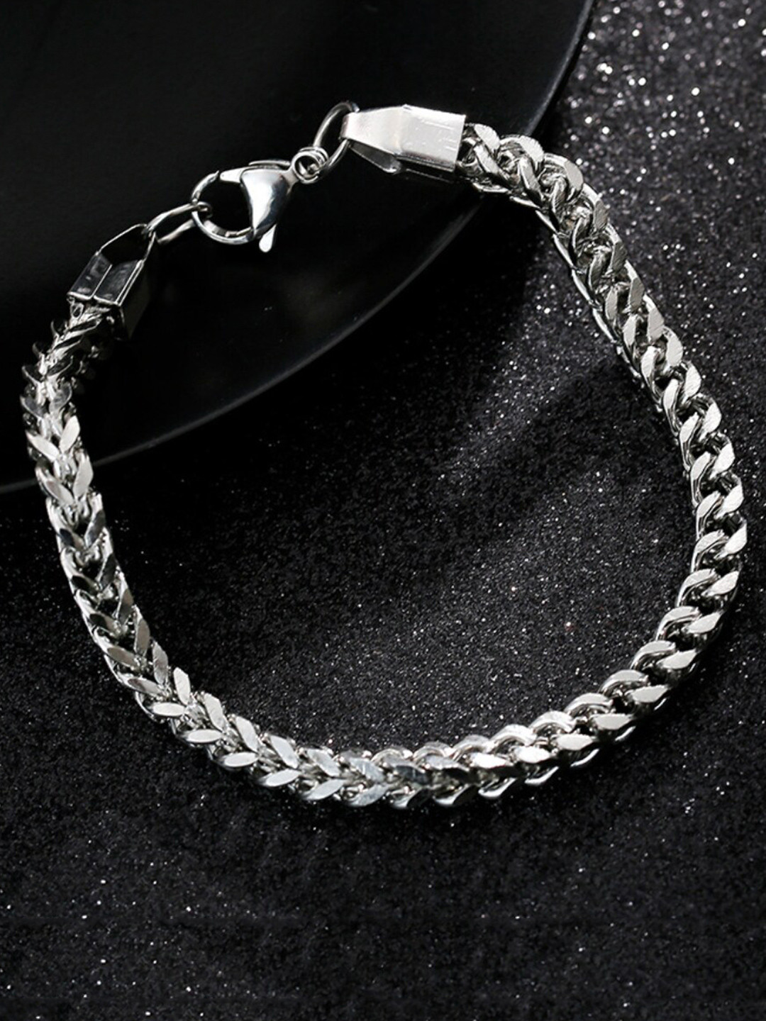 

WROGN Men Silver-Plated Stainless Steel Link Bracelet