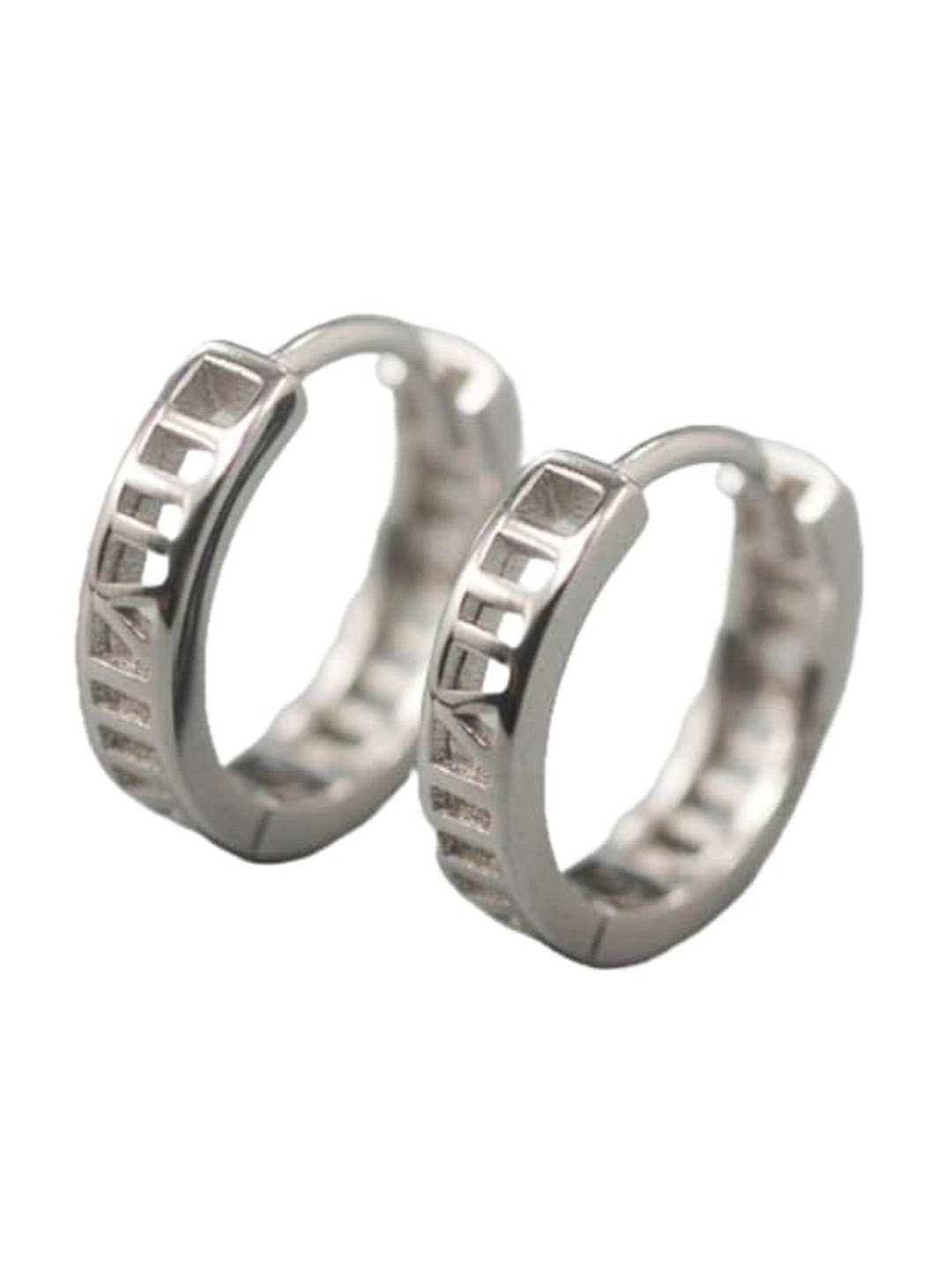 

WROGN Men Silver Hoop Earrings