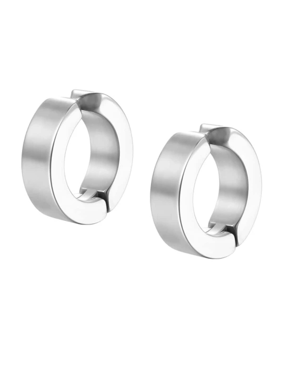 

WROGN Men Stainless Steel Ear Cuff Clip On Earrings, Silver