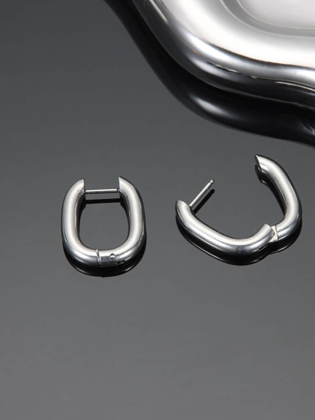 

WROGN Stainless Steel Hoop Earrings, Silver