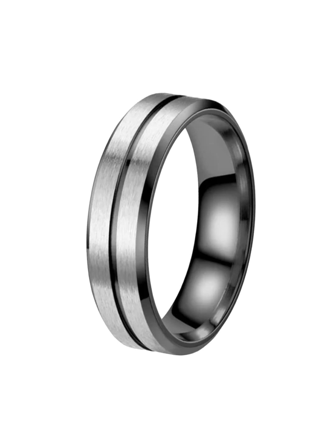 

WROGN Men Eclipse Band Ring, Silver
