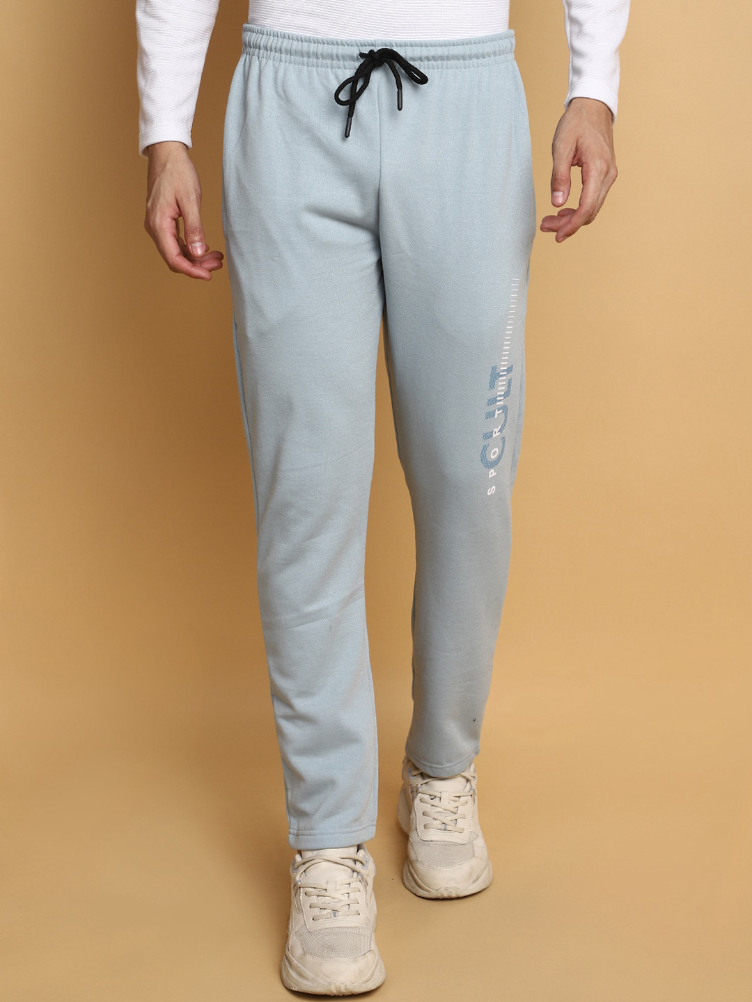 

V-Mart Men Mid-Rise Spun Fleece Track Pants, Blue