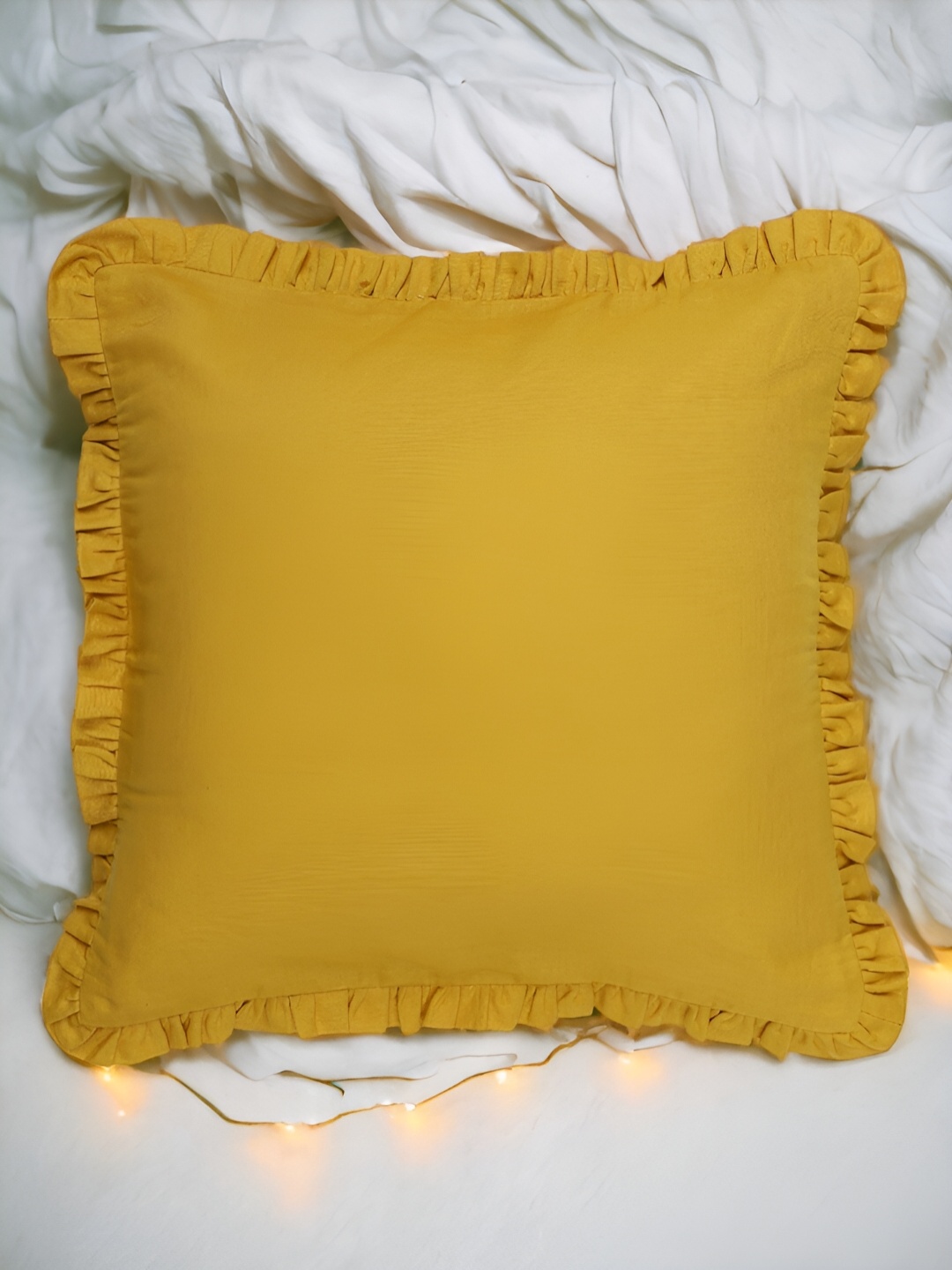 

THE COCOTIER Mustard Linen Square Cushion Cover
