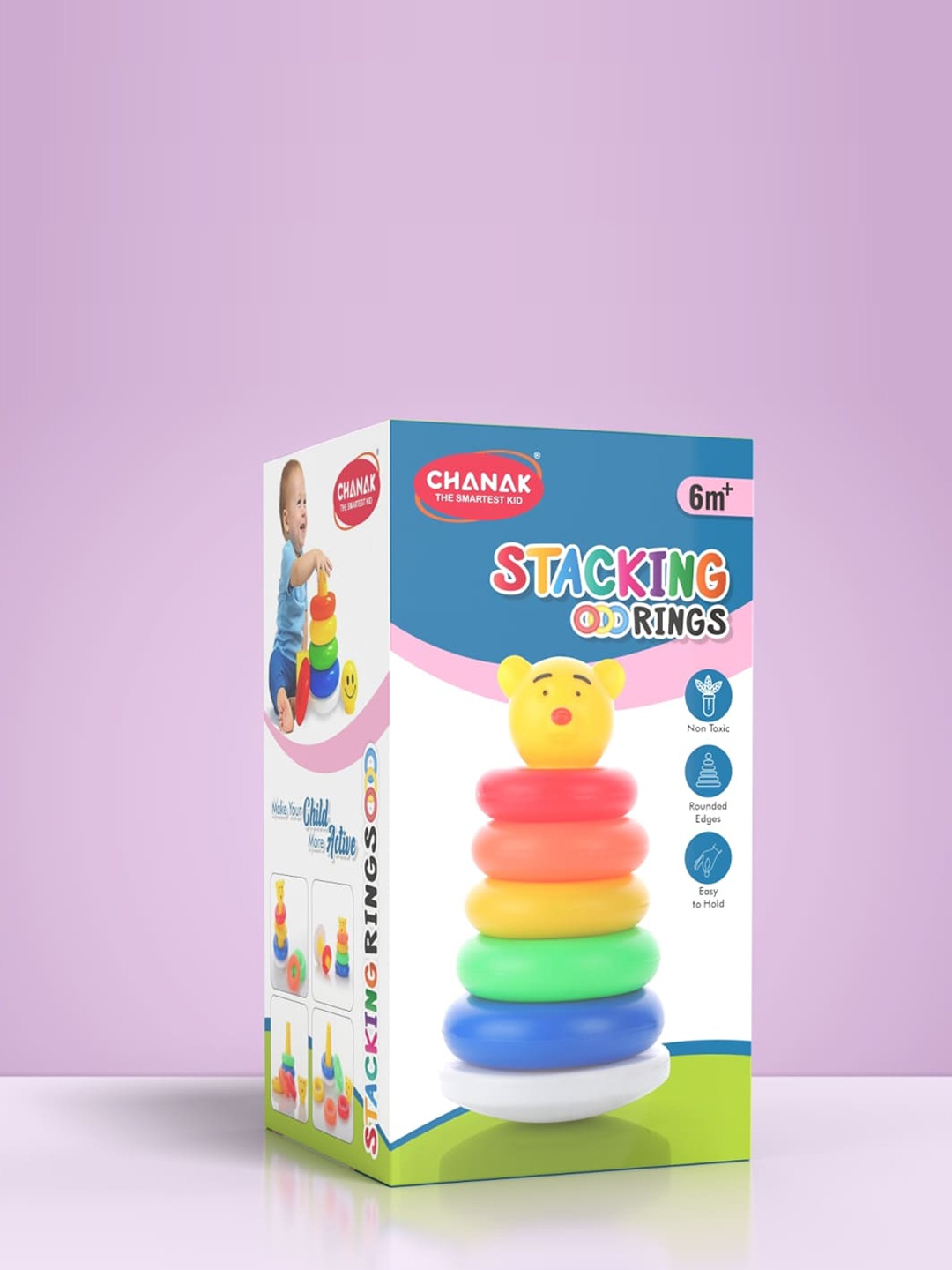 

Aditi Toys Kids Rainbow Stacking Ring, Red