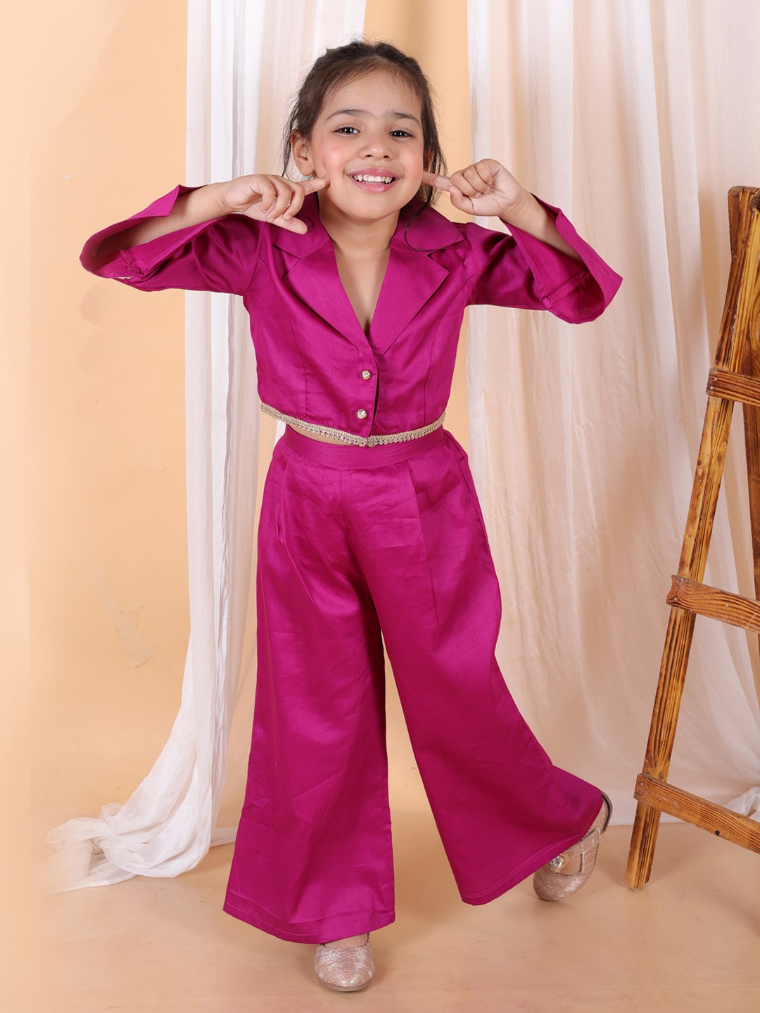 

Superminis Girls Shirt Collar Clothing Set, Purple