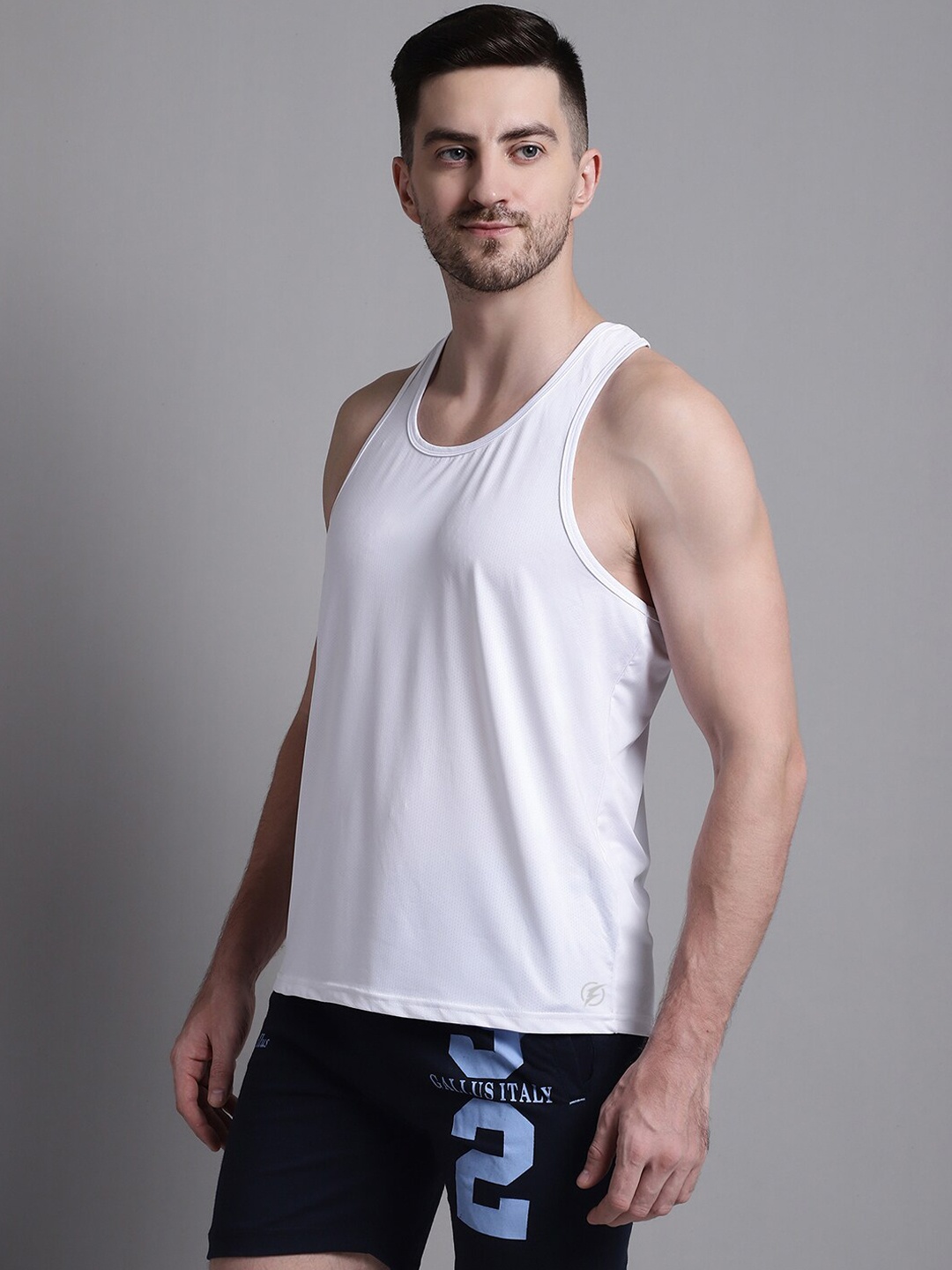 

Friskers Round Neck Dry fit Basic Innerwear Vest, White