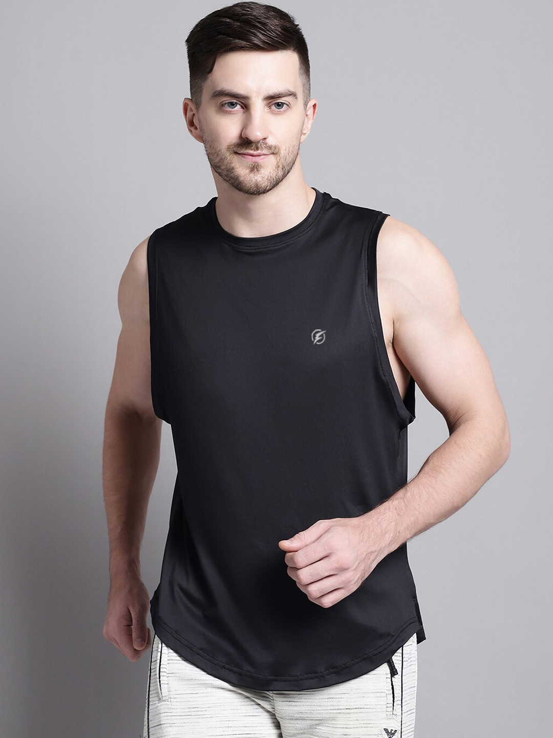 

Friskers Round Neck Gym Vest MD-1884-01-S, Black