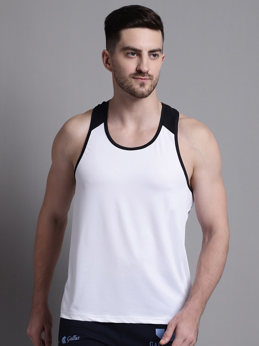 

Friskers Self Design Sleeveless Vests MAH2001-S, White