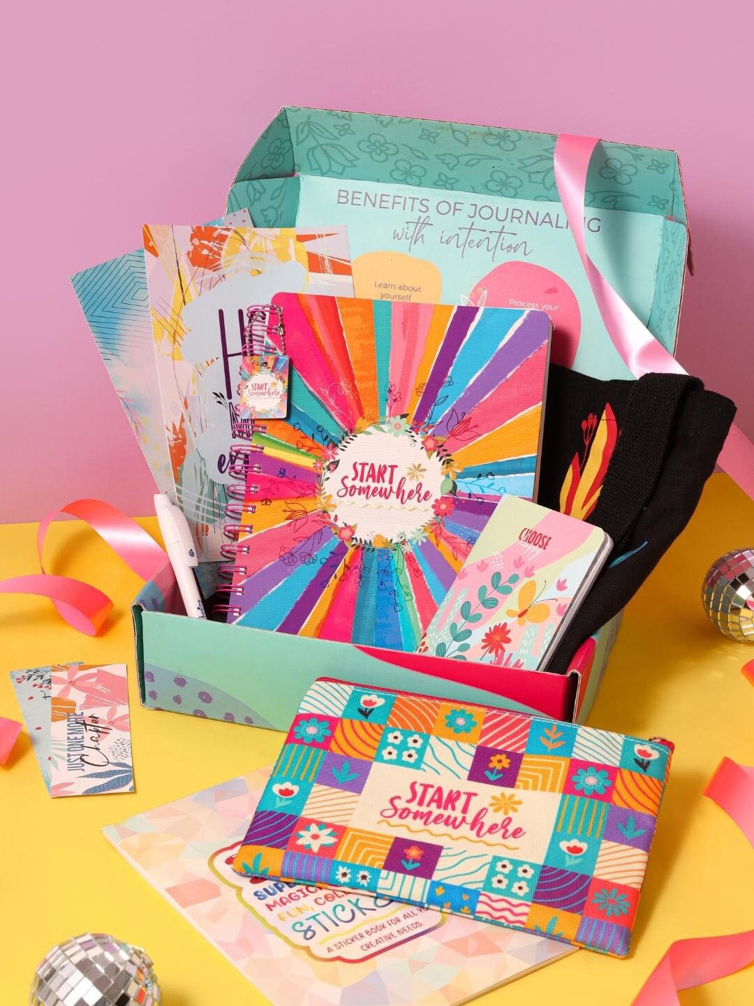 

Doodle Undated B5 Planner Gift Set, Pink