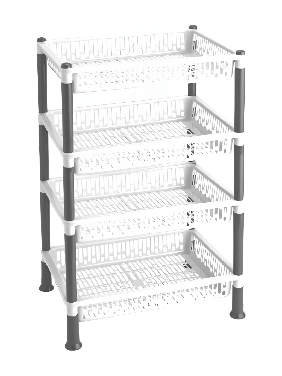 

NABHYA White & Black 4 Tyre Multipurpose Rack