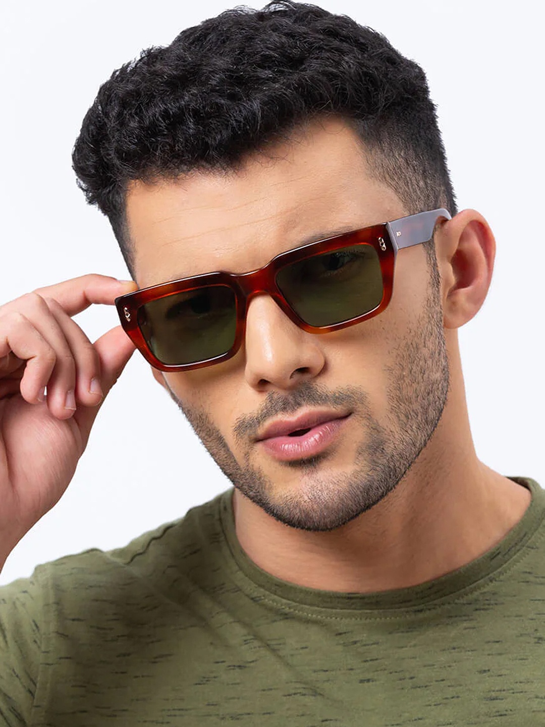 

Shisen Fox HABIKI HAVANA Unisex Sunglass 53, Green