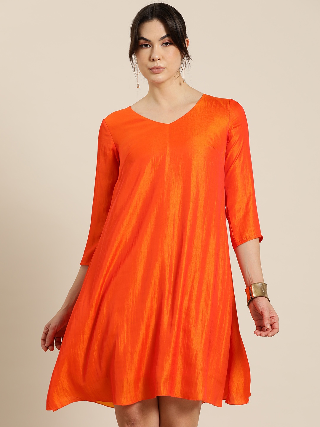 

Qurvii Desi A-Line Dress, Orange