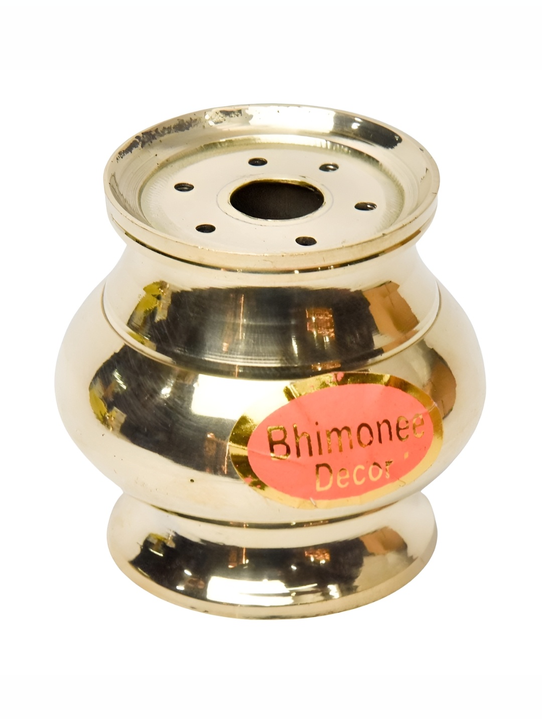 

Bhimonee Decor Gold Toned Traditional Brass Lotus Incense Stick Holder