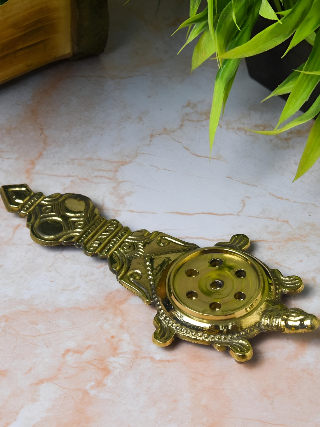 

Bhimonee Decor Copper Toned Pure Brass Kurma Aarti