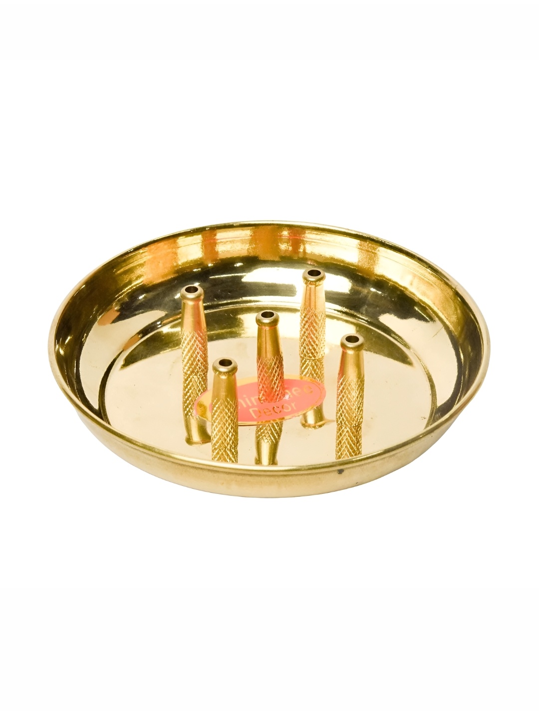 

Bhimonee Decor Gold Toned Traditional Brass Agardan Plate