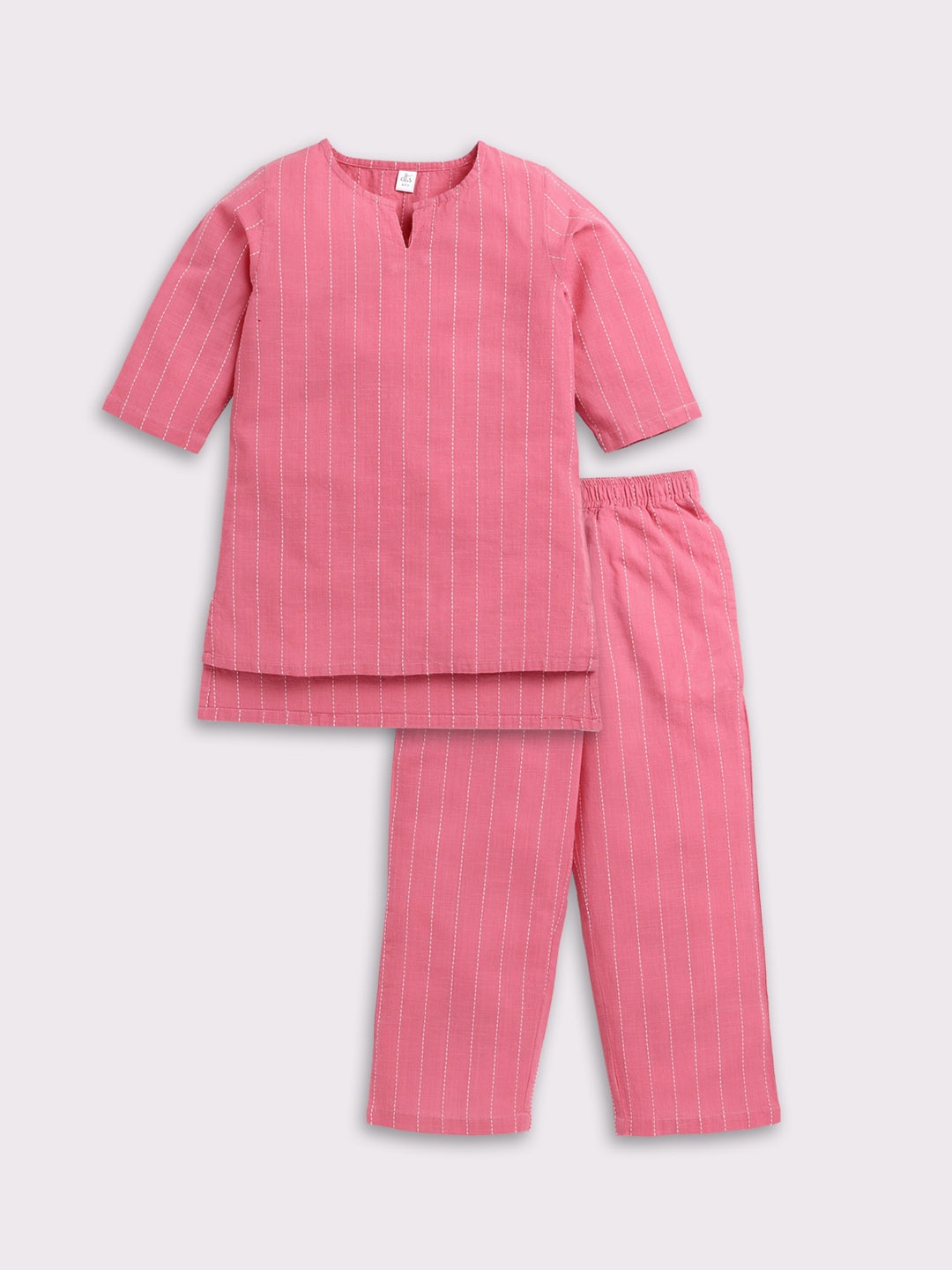 

Clt.s Girls Striped Pure Cotton Top With Trouser, Pink