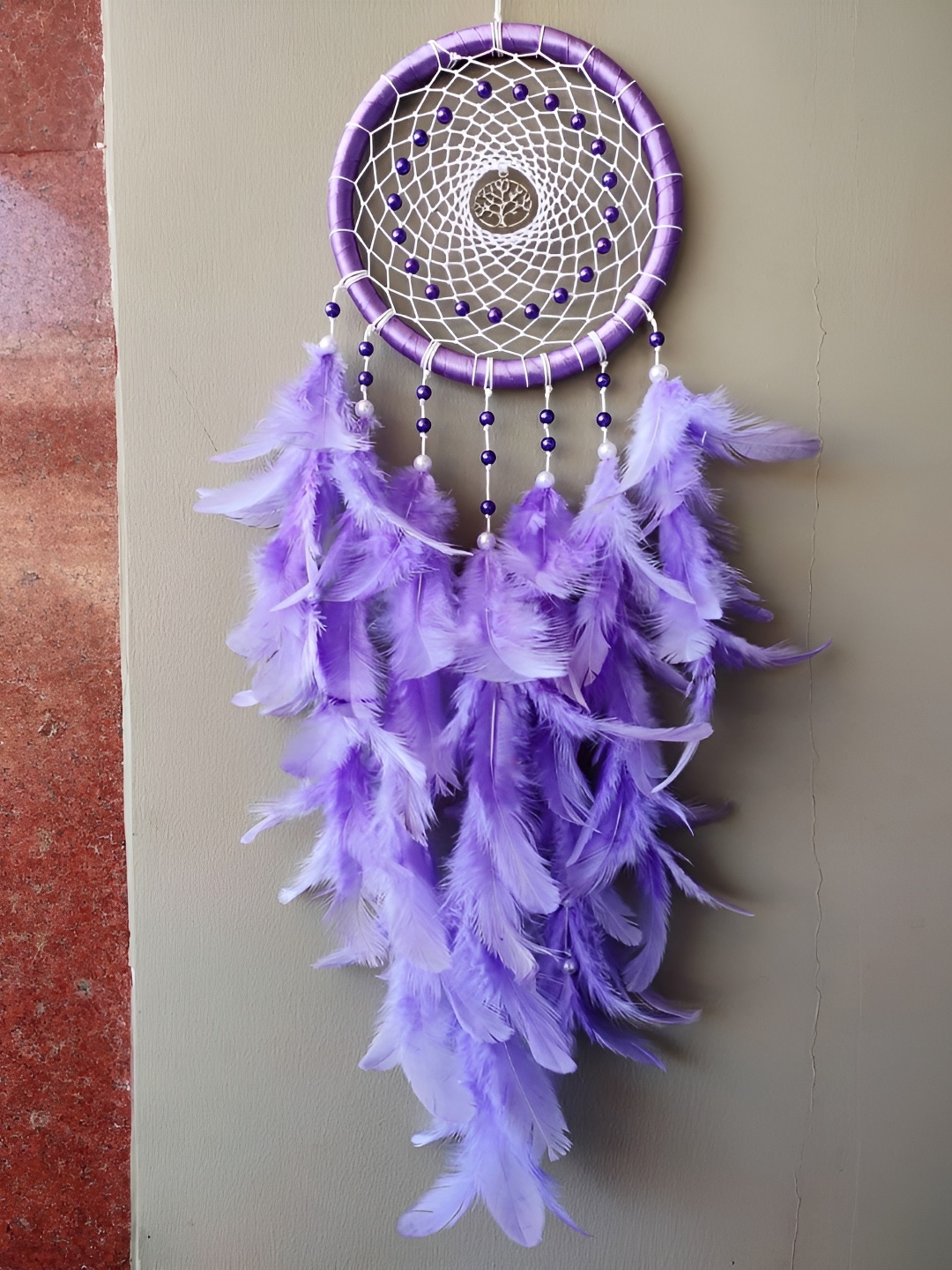 

UVID ART AND CRAFT SUPPLIES Purple & White Hanging Dream Catcher