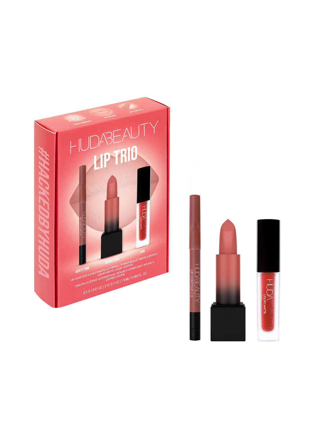 

Huda Beauty Icon Lip Trio, Red