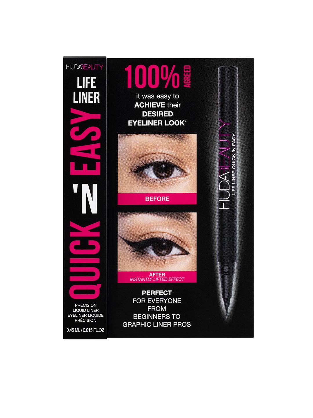 

Huda Beauty Quick N Easy Life Liquid Eye Liner Mini - Very Vanta, Black