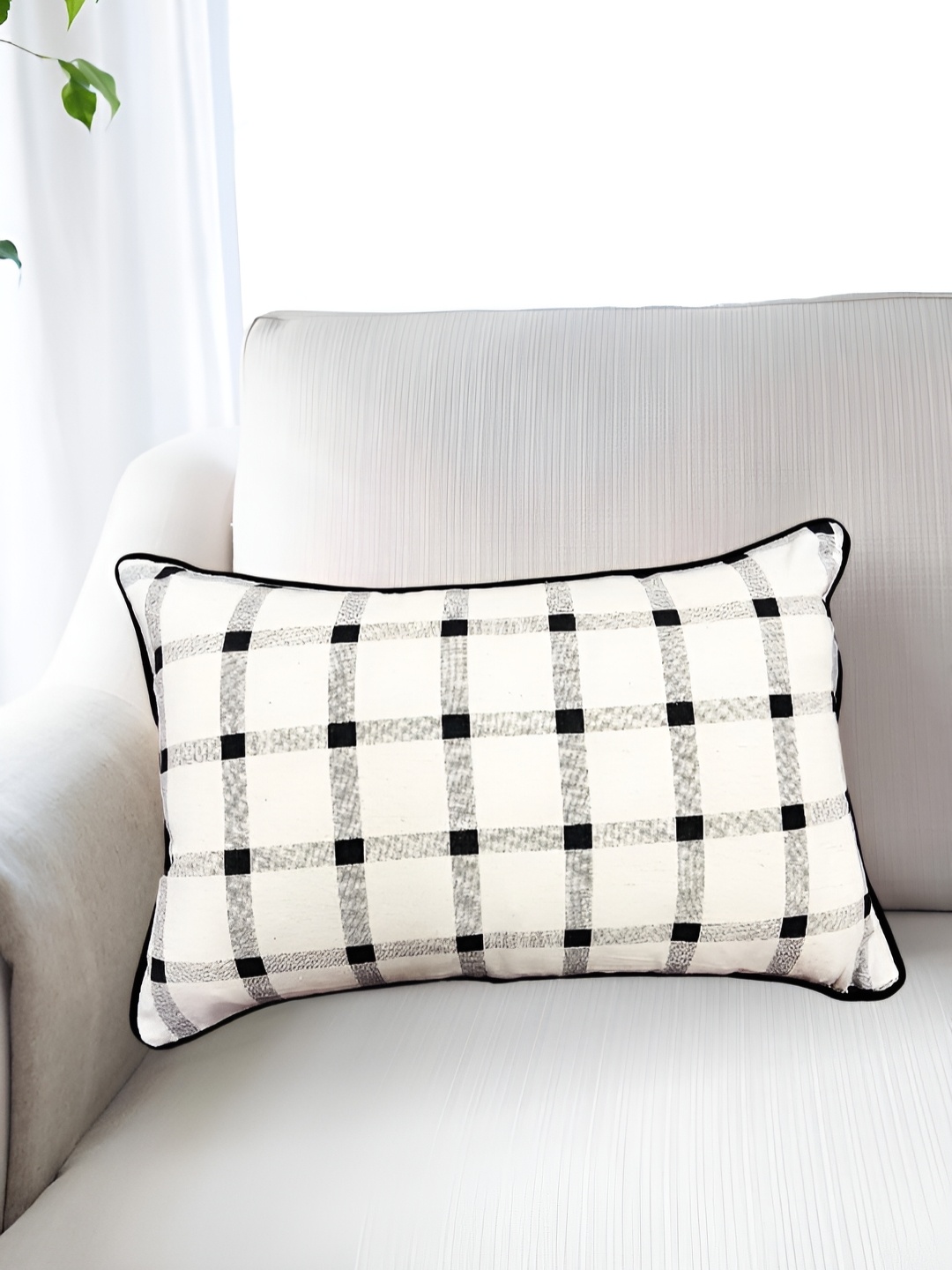 

SAJAVAT Off White Cotton Rectangle Pillow Covers