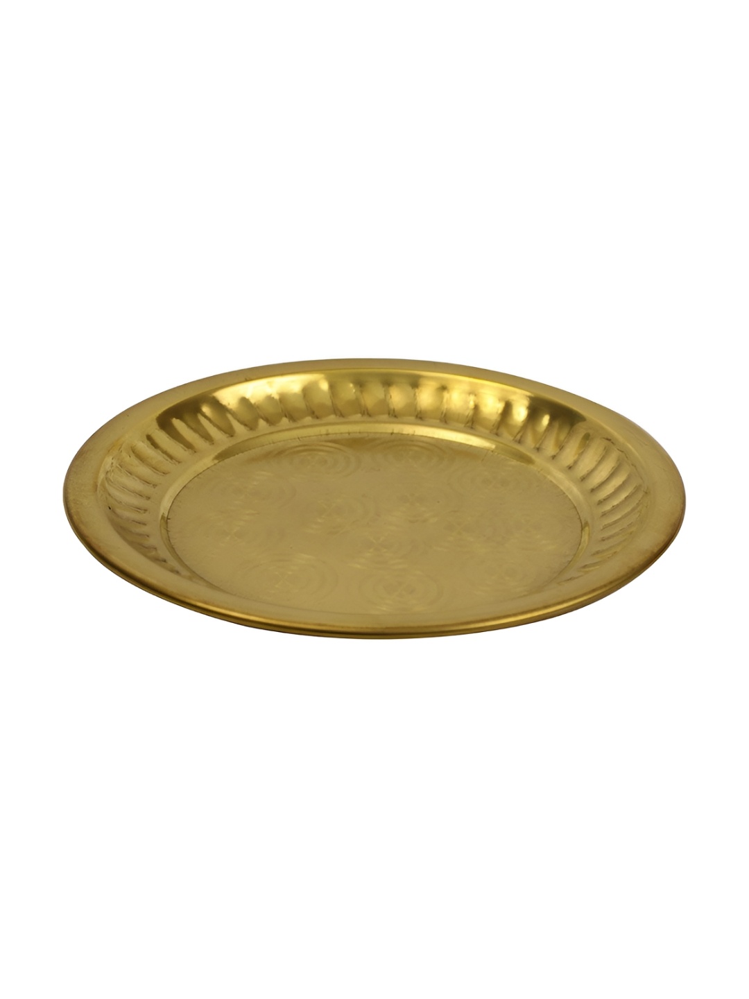 

Spillbox Gold-Toned Textured Brass Ring Thali Pooja Essential