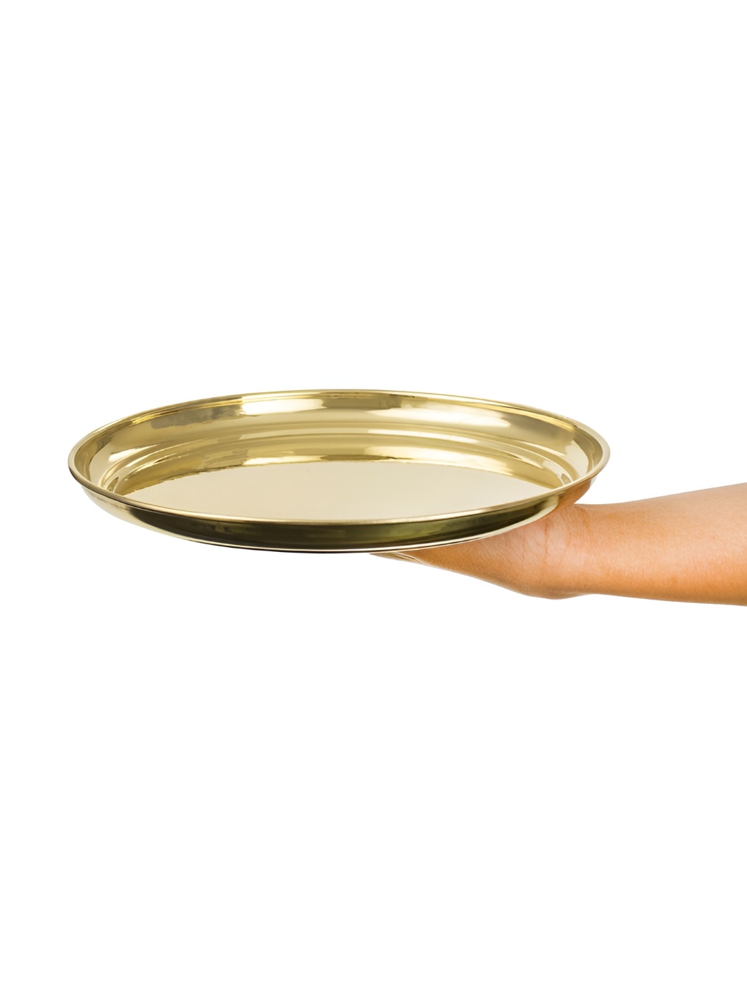 

Spillbox Gold-Toned Brass Plain Thali Pooja Essential