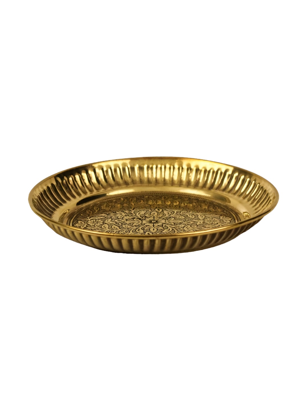 

Spillbox Gold-Toned Brass Designer Halwa Thali Pooja Essential