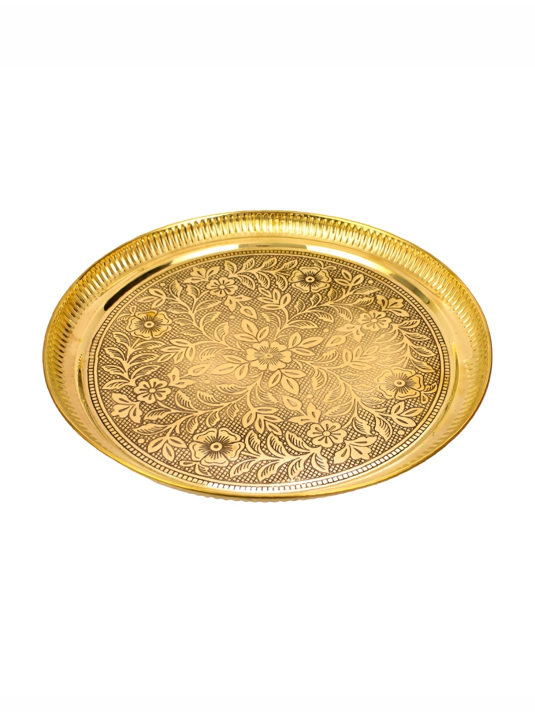 

Spillbox Gold-Toned Brass Textured Thali Pooja Essential