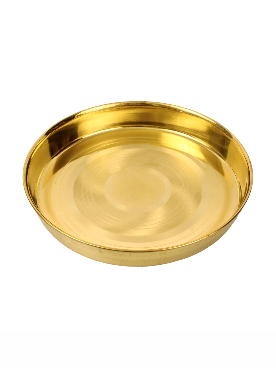 

Spillbox Gold-Toned Brass Round Thali Pooja Essential