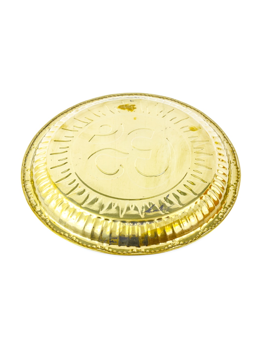 

Spillbox Gold-Toned Brass Om Thali Round Pooja Essential