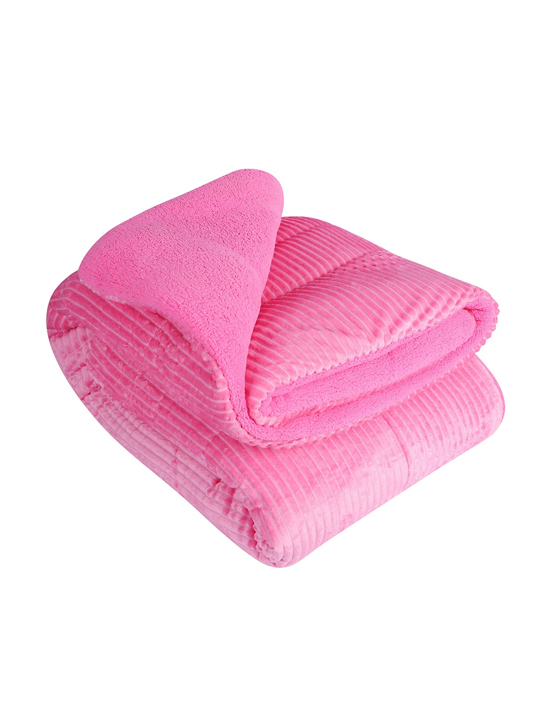 

Nivasam Pink Striped Heavy Winter Double Bed Quilt