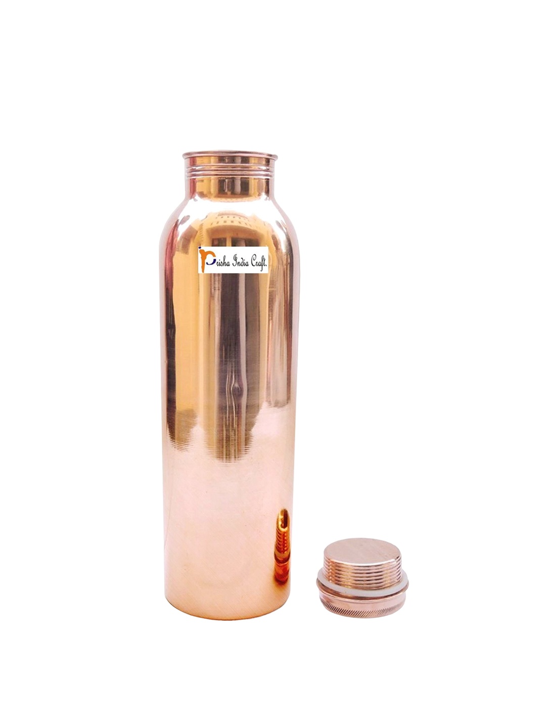 

PRISHA INDIA CRAFT Golden Copper Water Bottle 700 ML, Gold