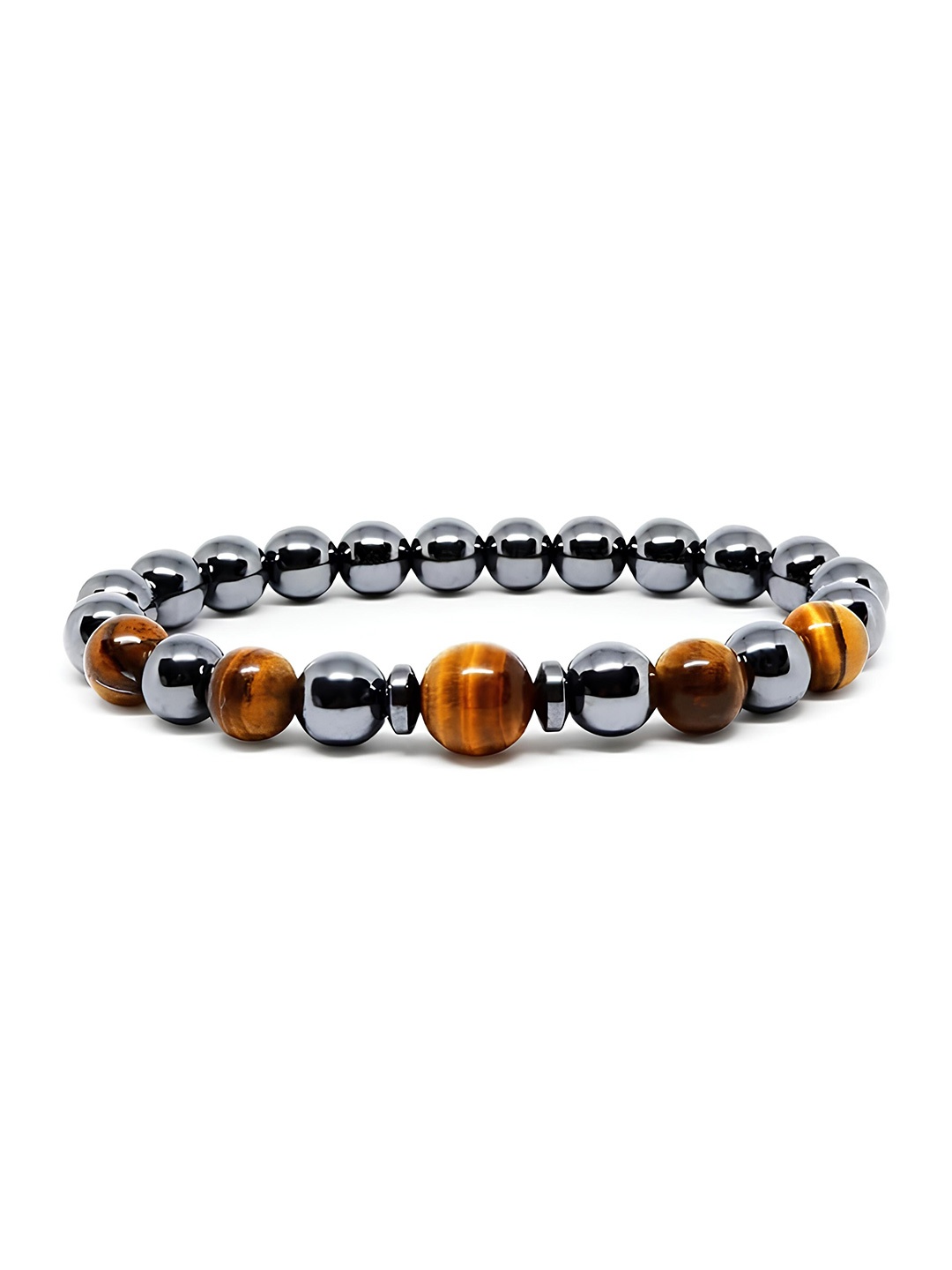 

KARISHMA KREATIONS Unisex Artificial Beads Beaded Elasticated Bracelet, Silver