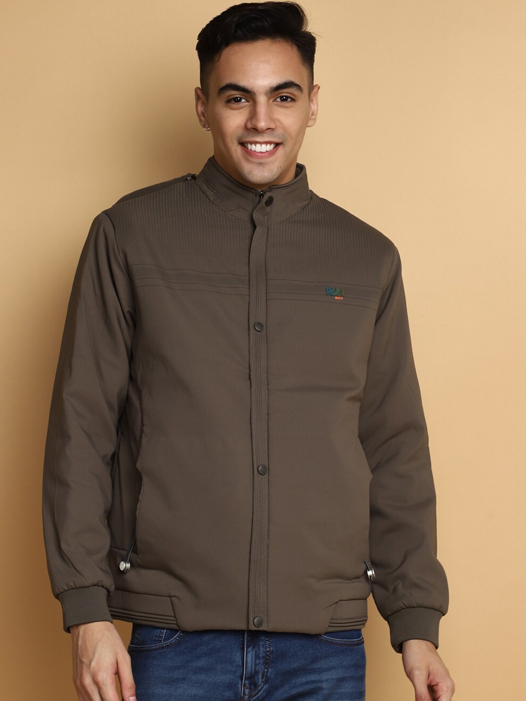 

V-Mart Hooded Lightweight Cotton Bomber Jacket, Grey