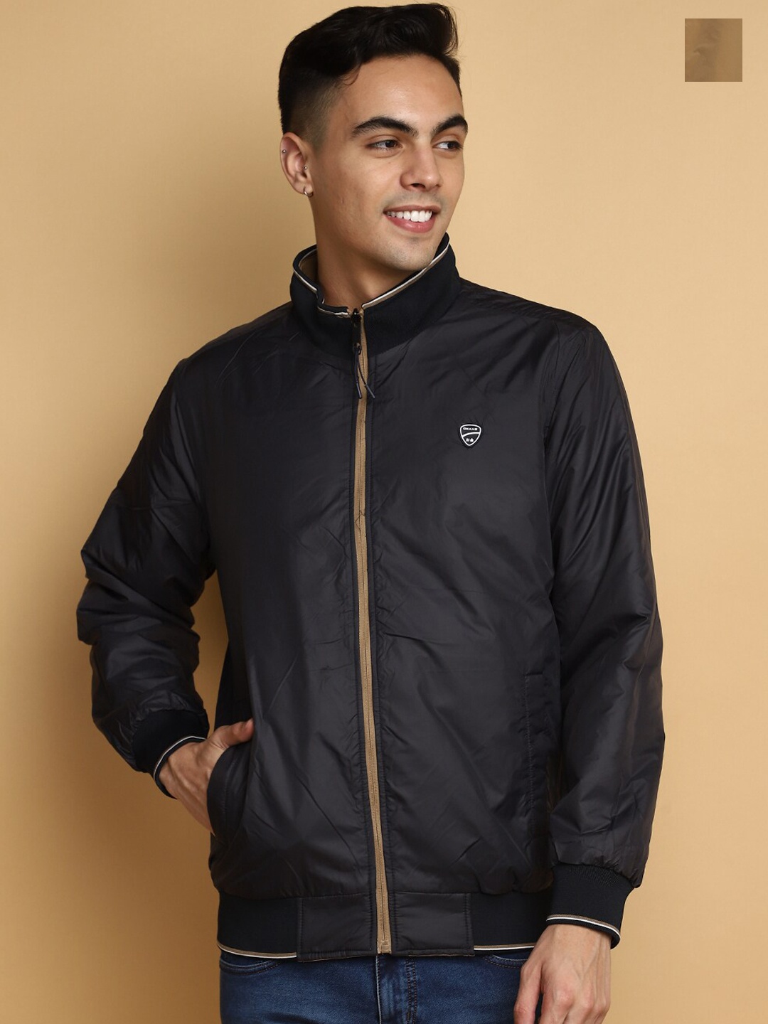

V-Mart Reversible Cotton Bomber Jacket, Khaki