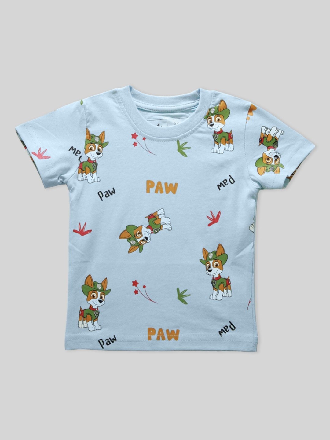 

Minute Mirth Boys Paw Patrol Printed Round Neck Cotton T-shirt, Blue