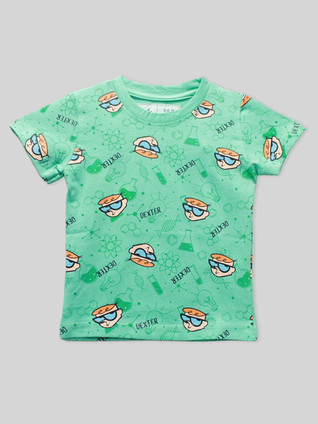 

Minute Mirth Infants Boys Dexter Graphic Printed Cotton T-shirt, Green