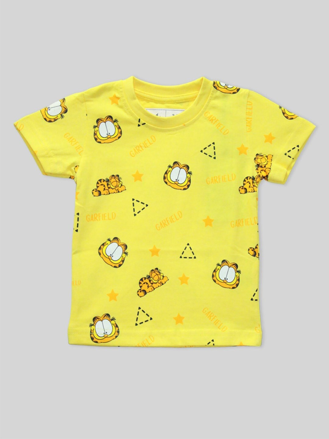 

Minute Mirth Infants Boys Garfield Printed Cotton T-shirt, Yellow
