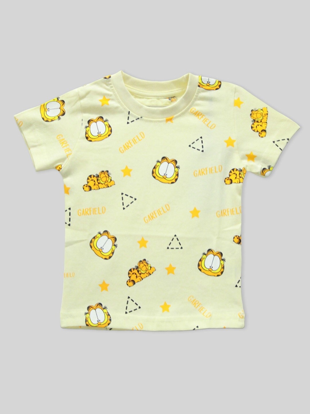 

Minute Mirth Infants Boys Garfield Printed Cotton T-shirt, Sea green